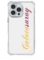 Galatasaray El Yazı Sarı Kırmızı Şeffaf iPhone 15 Pro Telefon Kılıfı