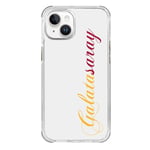 Galatasaray El Yazı Sarı Kırmızı Şeffaf iPhone 13 Telefon Kılıfı
