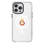 Galatasaray MagSafe Parçalı Logo Şeffaf iPhone 14 Telefon Kılıfı