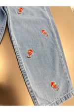 Erkek Çocuk Balon Nakışlı Açık Mavi Jean Pantolon