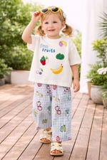 Kız Çocuk Fruits Baskılı İkili Set