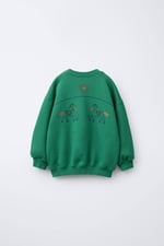 Yeşil Nakışlı Sweat