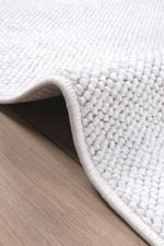 Beyaz İskandinav Bukleli Yumuşak Bohem Salon Oturma Çocuk Odası Yolluk Dokuma Makine Halısı