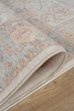 Bohem Krem Mavi Bambu %100 Polyester Modern Dokuma Salon Oturma Odası Halısı