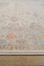 Bohem Krem Mavi Bambu %100 Polyester Modern Dokuma Salon Oturma Odası Halısı