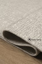 Gri Yolluk Sisal Kaymaz Pamuk Taban Modern Tozumaz Halı Yıkanabilir Kesme Yolluk