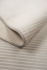 Yazlık Çizgili Gri Beyaz Akrilik Triko Halı Yün Tuşeli Kendinden Desen Saçak Salon Oturma Duru1054g