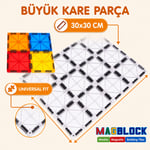 2 Adet 30x30 cm Ebatlarında Manyetik Kare Parça - Tüm Markalarla Uyumlu.