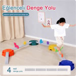 Çocuk Denge Oyunu Seti Montessori Kaydırmaz Denge Yolu ve Platform Oyuncağı - 4 Adet Uzun Denge Yolu