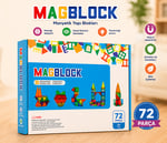 Magblock 72 Parça Manyetik Yapı Blokları - Tamamı Mıknatıslı - Destekleyici Set - Tüm modellerle uyumlu.