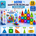 MagBlock Mini Manyetik Bloklar - Seyahat Seti 72 Parça