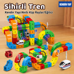 Sihirli Tren – 123 Parça - Akıllı Küp Raylar | USB Şarjlı Elektrikli Tren Seti | Eğitici ve Geliştirici Oyuncak