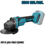 AKÜLÜ AVUÇ TAŞLAMA Li-ion (MAKİNE) KÖMÜRSÜZ 20V 2.0 Ah 125 MM