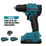 KÖMÜRSÜZ AKÜLÜ VİDALAMA  45NM 10 MM 20V Lİ- İON SET 2.0AH
