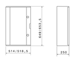 GW46205F - IP66 - 515X650X250 - KİLİTLİ CAM KAPAKLI POLYESTER KUTU 