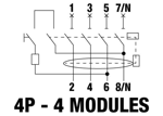 GWD4132  - IDP - 4P 40A A TİPİ ANLIK Idn=0,03A - 4 MODÜL - KAÇAK AKIM RÖLESİ