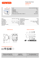GWD4144  - IDP - 4P 63A AC TİPİ ANLIK Idn=0,3A - 4 MODÜL - KAÇAK AKIM RÖLESİ