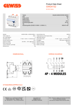 GWD4152  - IDP - 4P 63A A TİPİ ANLIK Idn=0,03A - 4 MODÜL - KAÇAK AKIM RÖLESİ