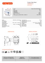 GWD4217  - IDP - 4P 25A A TİPİ İ[IR] ANLIK Idn=0,03A - 4 MODÜL - KAÇAK AKIM RÖLESİ