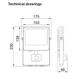 GWF1105AL840 - ELIA FL MINI XS1 10W 840 100° PIR SENSOR