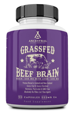Ancestral Supplements Grass Fed Beef Brain with Beef Liver 3000MG 180 Capsul. Usa Menşei.78.