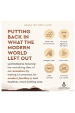 Ancestral Supplements Grass Fed Beef Liver 180 Capsul, Supports Energy Production, Detoxification, Digestion, Immunity and Full Body Wellness, Non-GMO, Freeze Dried Liver Health.65.