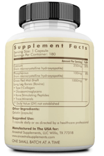 Ancestral Supplements Grass Fed Beef Living Bone, Bone Meal  Bone Health,Joint Health and Flexibility, 180 Capsules.