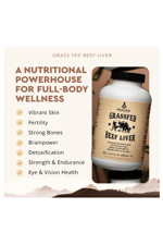 Ancestral Supplements Grass Fed Beef Liver 180 Capsul, Supports Energy Production, Detoxification, Digestion, Immunity and Full Body Wellness, Non-GMO, Freeze Dried Liver Health.65.
