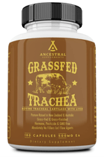 Ancestral Supplements Grass Fed Beef Tracheal Cartilage with Liver, 3000mg, 180 Capsules.