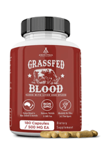 Ancestral Supplements Grass Fed Blood is Blood, Liver  Spleen Formula, 500mg Red  White Blood Cell Formation, Immune and Heart Health Support, 180 Capsul.Abd.