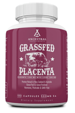 Ancestral Supplements Grass Fed Placenta, Contains Postpartum Promotes, Stem Cells Support Skin Elasticity, 180 Capsules.