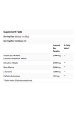 Animal Fury BCAA+Citrulin Malate+Beta Alanin Powerful Pre-Workout Formul 30 SERVİS.Usa Version.65.