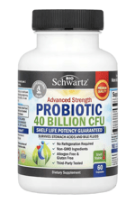 BioSchwartz, Advanced Strength Probiotic, 40 Billion CFU, 60 Capsules.Made ın Usa