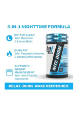 BPI Sports Nite Burn 640mg 30 Capsul Nighttime Fat Burner  Sleep Support – Keto-Friendly – Weight Loss, Relaxation, Boost Metabolism .