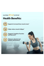California Gold Nutrition, Sport, Pure Creatine Monohydrate, Unflavored, 1 lb (454 g) Made ın Usa.