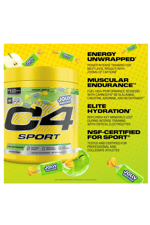 Cellucor C4 Sport Pre Workout Powder - Jolly Rancher Green Apple - NSF Certified for Sport - 200mg Caffeine + Creatine + Beta-Alanine - Electrolytes and Energy - 20 Servings 248gr.Abd Menşei.49.