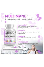 Clean Nutraceuticals Collagen 90 Capsul 1000mg Biotin 10000mcg Keratin Saw Palmetto Hyaluronic Acid - Nails Vitamins  DHT Blocker with Vitamin E Folic Acid Pumpkin Seed MSM.