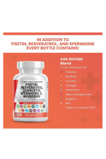 Clean Nutraceuticals Fisetin Quercetin Resveratrol with Spermidine Wheat Germ Extract -  Berberine, Collagen, Rhodiola, Apigenin 60 Capsul.Abd Menşei.52.