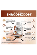 Clean Nutraceuticals Lions Mane 20in1 60 Capsul,Mushroom with Turkey Tail Reishi Cordyceps Chaga Maitake Meshima Poria Cocos Shiitake Oyster Porcini Enoki.57.