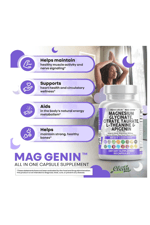 Clean Nutraceuticals Magnesium Glycinate Complex 60 Capsul 1000mg with L-Theanine 200mg Apigenin 50mg Citrate Taurate - 5-HTP GABA Passion Flower Lemon Balm L-Glycine Phosphatidylserine.