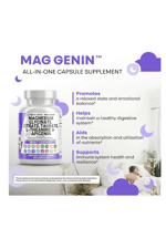 Clean Nutraceuticals Magnesium Glycinate Complex 60 Capsul 1000mg with L-Theanine 200mg Apigenin 50mg Citrate Taurate - 5-HTP GABA Passion Flower Lemon Balm L-Glycine Phosphatidylserine.
