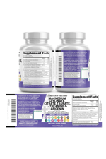 Clean Nutraceuticals Magnesium Glycinate Complex 60 Capsul 1000mg with L-Theanine 200mg Apigenin 50mg Citrate Taurate - 5-HTP GABA Passion Flower Lemon Balm L-Glycine Phosphatidylserine.