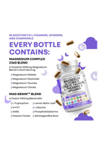 Clean Nutraceuticals Magnesium Glycinate Complex 60 Capsul 1000mg with L-Theanine 200mg Apigenin 50mg Citrate Taurate - 5-HTP GABA Passion Flower Lemon Balm L-Glycine Phosphatidylserine.
