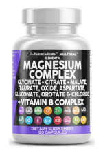 Clean Nutraceuticals  Magnezyum Complex Magne Glycinate Citrate Malate Oxide Taurate Aspartate Orotate  Mag Chloride, Zinc Copper  Vitamin C B1 B2 B6 B12 90 Capsul.