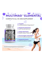 Clean Nutraceuticals  Magnezyum Complex Magne Glycinate Citrate Malate Oxide Taurate Aspartate Orotate  Mag Chloride, Zinc Copper  Vitamin C B1 B2 B6 B12 90 Capsul.