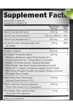 Clean  Nutraceuticals N.A.C N-Acetyl Cysteine 60 Capsul Vitamin D3 K2 Zinc Quercetin Sarracenia Purpurea Immune Support  Elderberry Holy Basil Bee Propolis Bromelain L-Lysine.