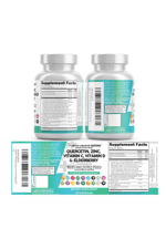 Clean Nutraceuticals Quercetin Zinc 60 Capsul Vitamin C Vitamin D Bromelain Elderberry - Lung Artemisinin, Sea Moss, Echinacea, Allergy Relief.USA.