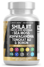 Clean Nutraceuticals Shilajit for Men with Sea Moss, Tongkat Alı,, Boron, Zinc, CoQ10, PQQ - Fulvic Acid 90 Capsules.Abd Menşei.52.
