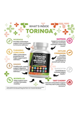 Clean Nutraceuticals Turmeric Moringa Ginger Boswellia Saffron  Ceylon Cinnamon, Tart Cherry, Quercetin Garlic Nettle Holy Basil 120 Capsul.