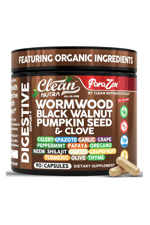 Clean Nutraceuticals  Wormwood Black Walnut Pumpkin Seed 90 Capsul Clove Oil Celery Garlic Grape Papaya Neem Diatomaceous Earth Womens Probiotic Gut Health Cleanse Detox Oregano Olive Turmeric.